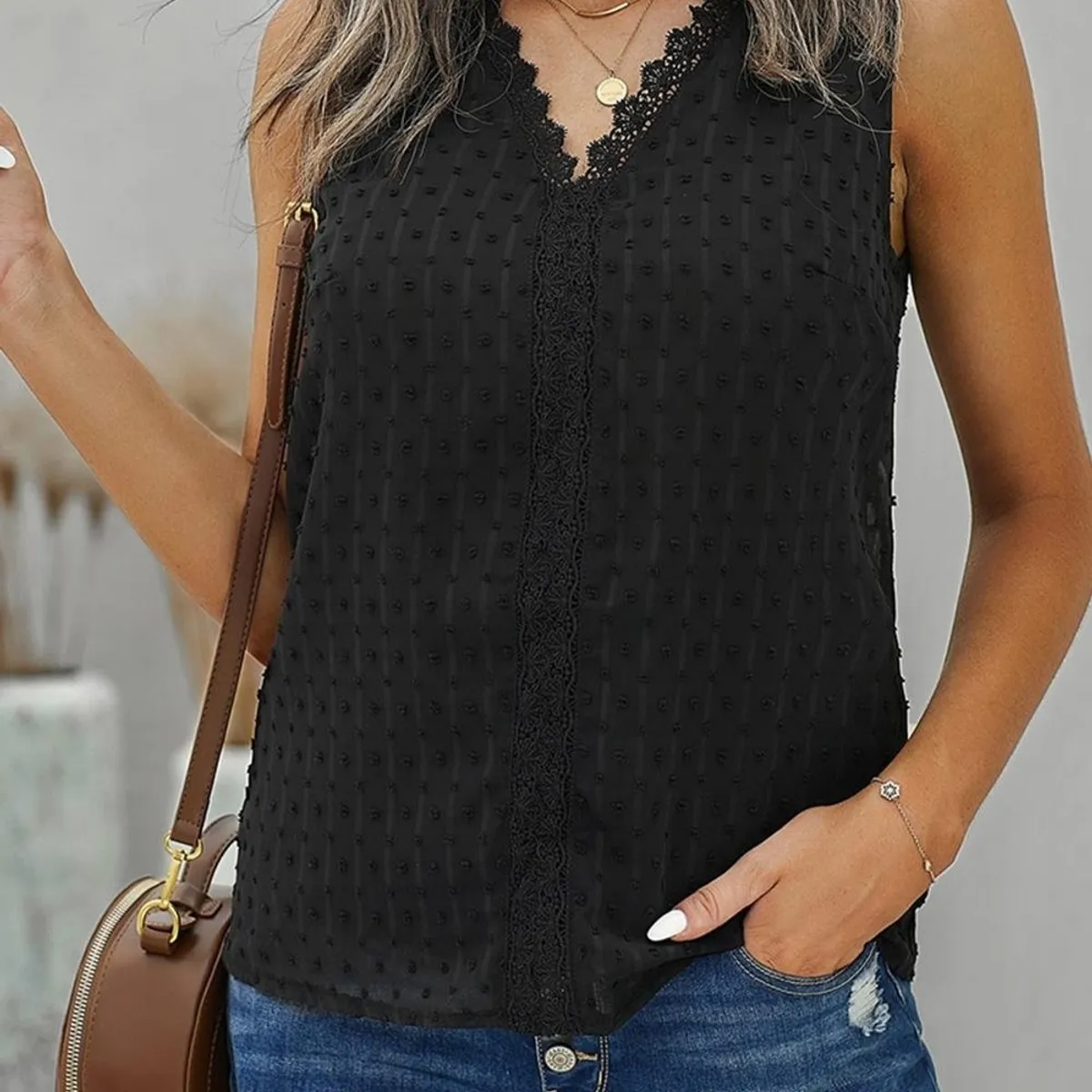 ARRAKASTA - Top de gasa escote V