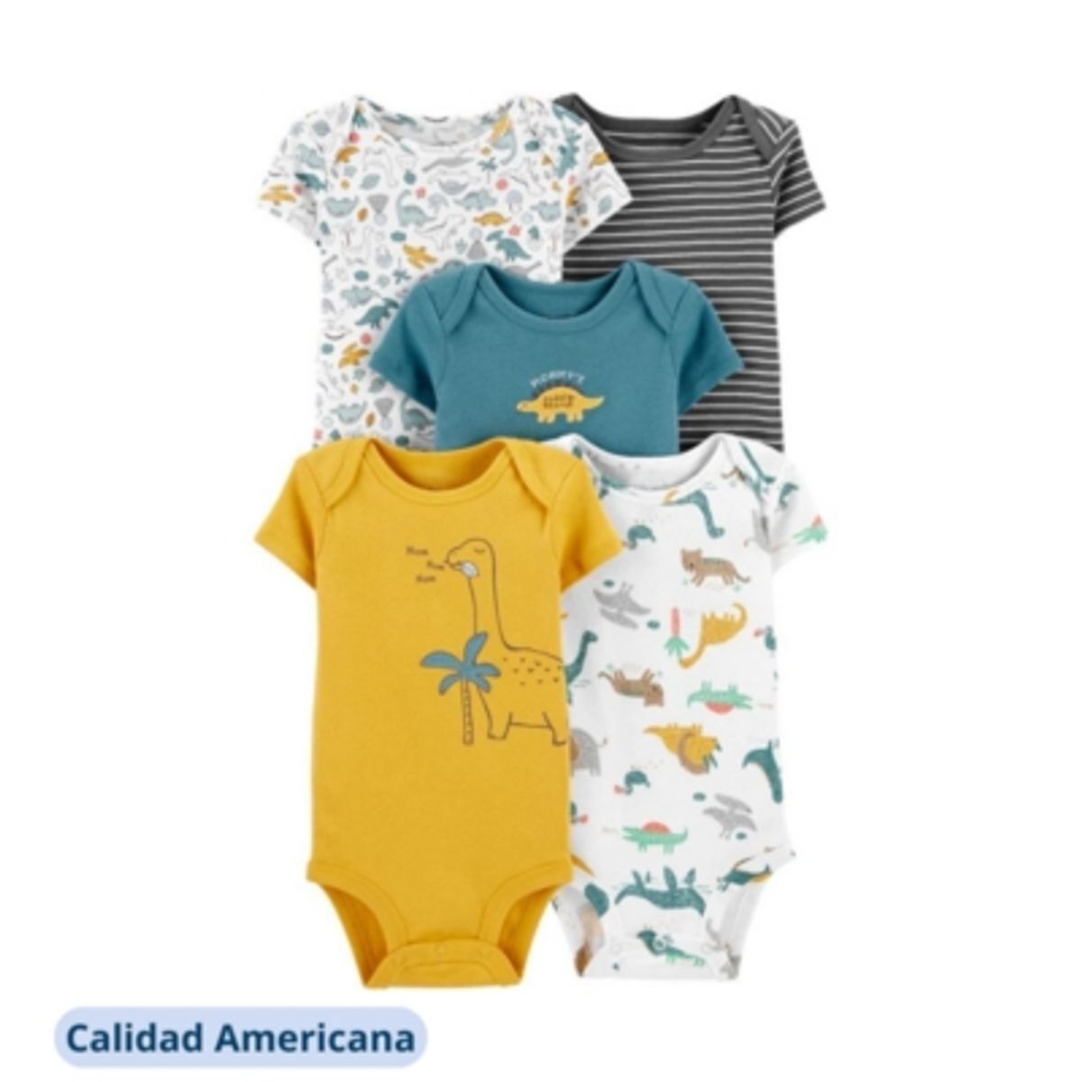 TEDMIMAK - Pack 5 Bodies Manga Corta Tedmimak 100% Algodón Niño Surtido