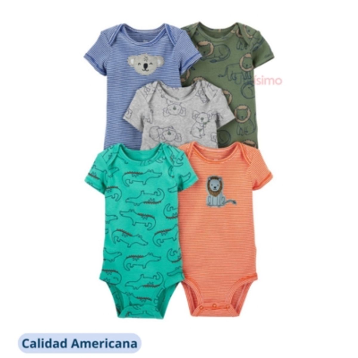 TEDMIMAK - Pack 5 Bodies Manga Corta Tedmimak 100% Algodón Niño Surtido