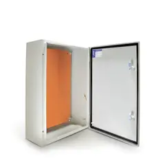 GENERICO - GABINETE TABLERO METALICO 300X200X150MM S/P. 1 PUERTA IP65 RAL 7032