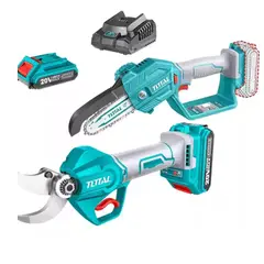 TOTAL - Kit Motosierra Tijera De Podar 2bat 2ah Jardin 20v