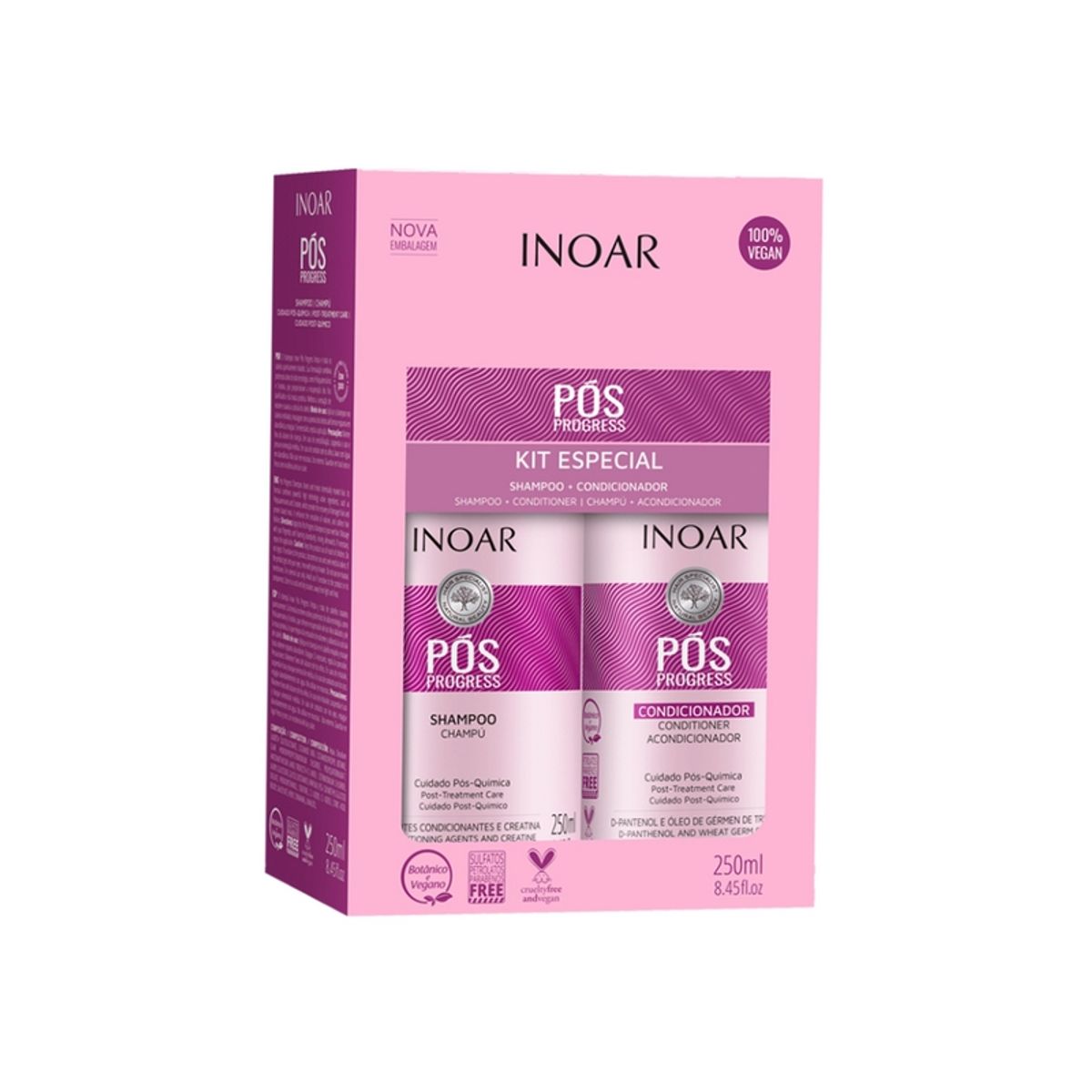 INOAR - Pack INOAR Shampoo y Acondicionador Pos Progress 250 ml.