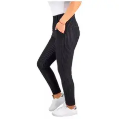 MPROPIA - Pantalón Vestir Mujer Formal, Elasticado Lineas. Premium 336