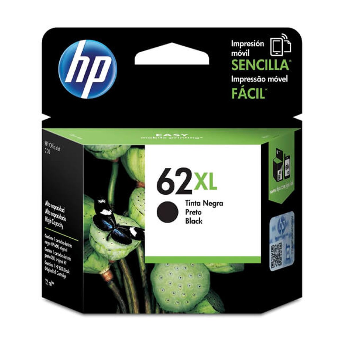 HP - Cartucho de Tinta HP 62XL 600 páginas Negro Original HP