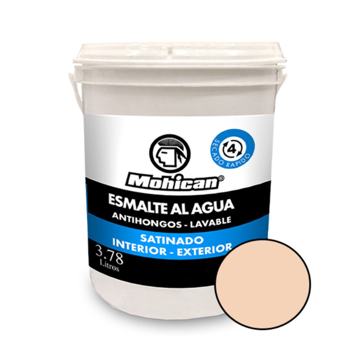 MOHICAN - ESMALTE AL AGUA ANTIHONGOS SATINADO 1 GALON OSTRA