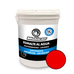 MOHICAN - ESMALTE AL AGUA ANTIHONGOS SATINADO 1 GALON ROJO MANDARIN