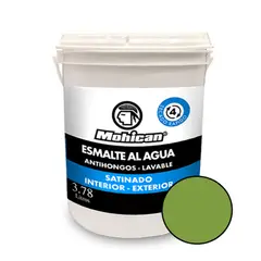 MOHICAN - ESMALTE AL AGUA ANTIHONGOS SATINADO 1 GALON VERDE PISTACHO