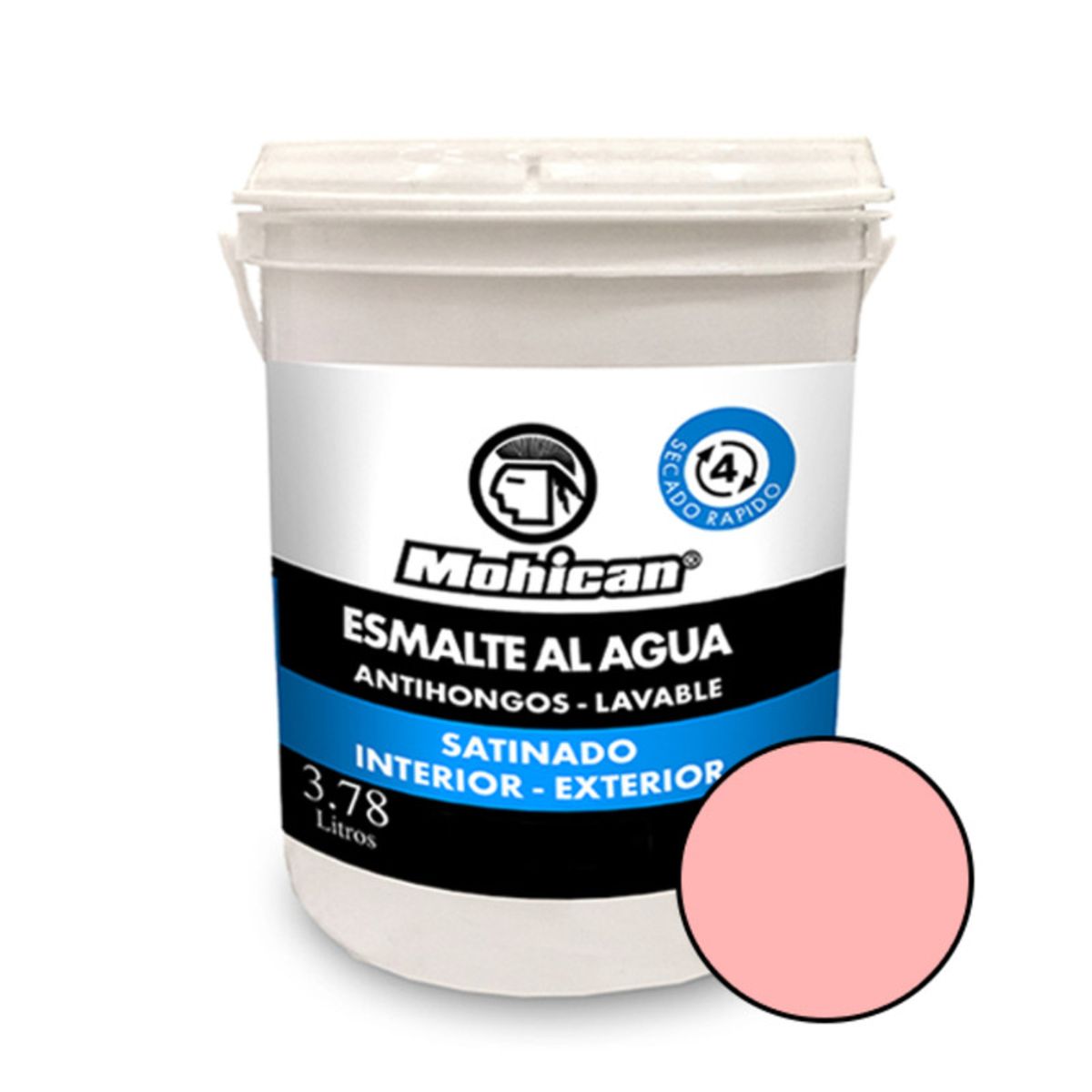 MOHICAN - ESMALTE AL AGUA ANTIHONGOS SATINADO 1 GALON ROSADO