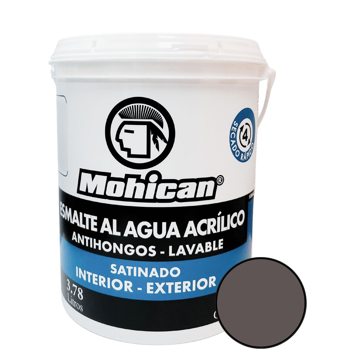 MOHICAN - ESMALTE AL AGUA ANTIHONGOS SATINADO 1 GALON GRIS MARENGO