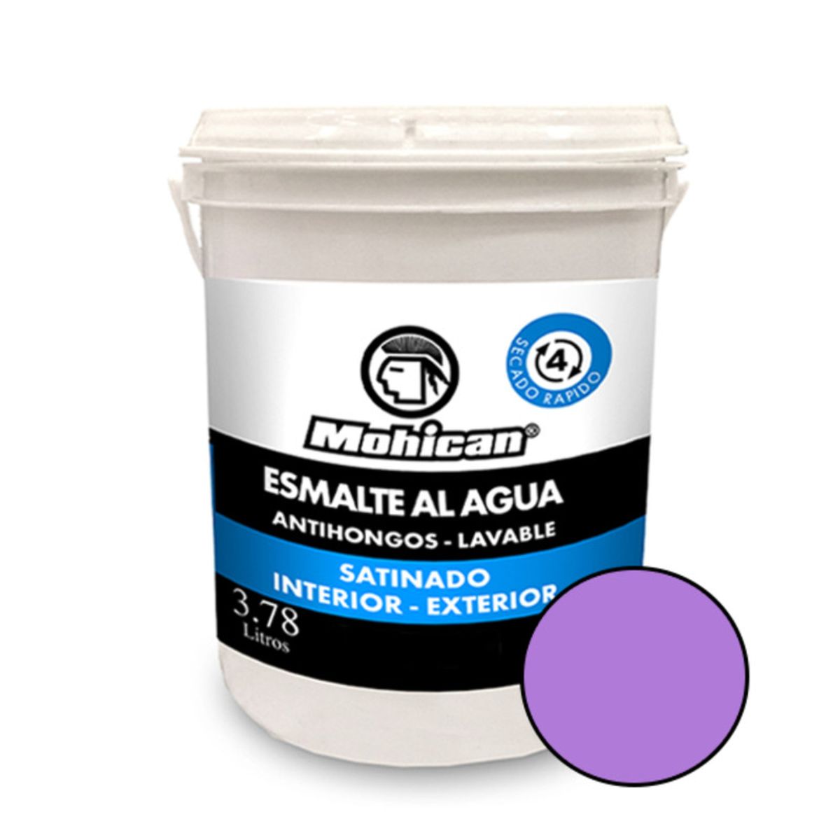 MOHICAN - ESMALTE AL AGUA ANTIHONGOS SATINADO 1 GALON LILA