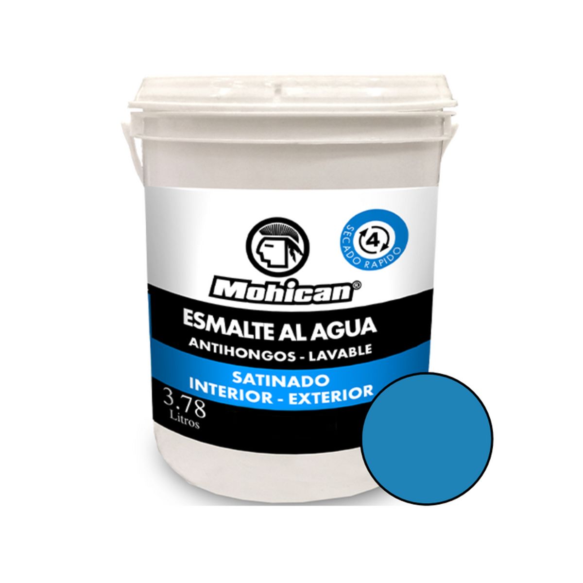 MOHICAN - ESMALTE AL AGUA ANTIHONGOS SATINADO 1 GALON AZUL MODA