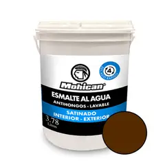 MOHICAN - ESMALTE AL AGUA ANTIHONGOS SATINADO 1 GALON CAFE OSCURO
