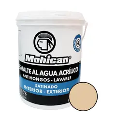 MOHICAN - ESMALTE AL AGUA ANTIHONGOS SATINADO 1 GALON CHAMPAGNE