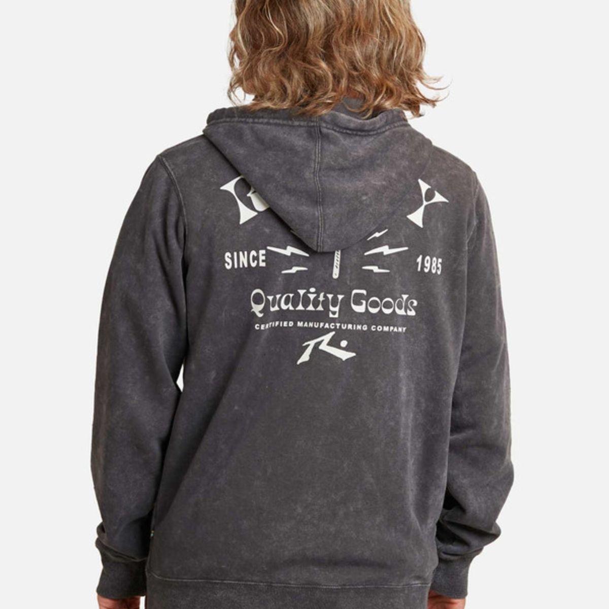 RUSTY - Poleron Electric Palm Acid Full Zip Gris oscuro Hombre