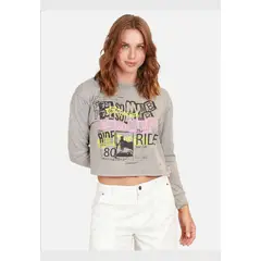 MAUI AND SONS - Polera Feel Mujer Gris