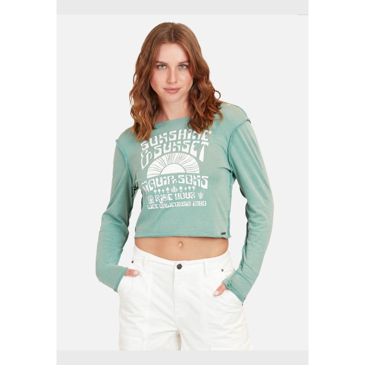 MAUI AND SONS - Polera Sunshine Sunset Mujer Verde 