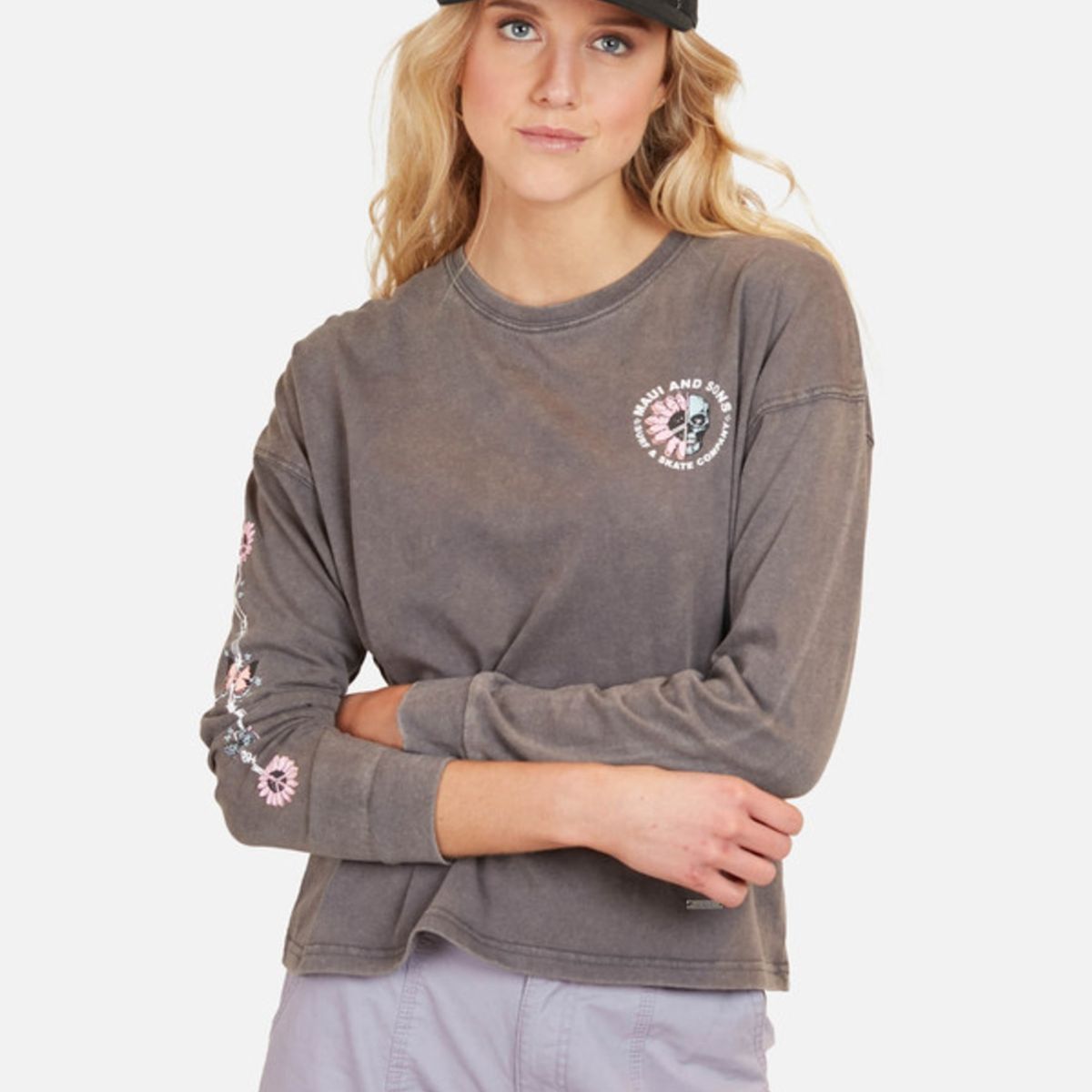 MAUI AND SONS - Polera Tdr Skull Mujer Gris 