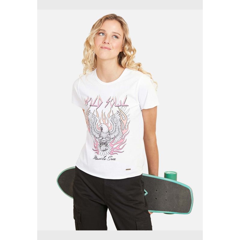 MAUI AND SONS - Polera Wild Soul T-Shirt Mujer Blanco 