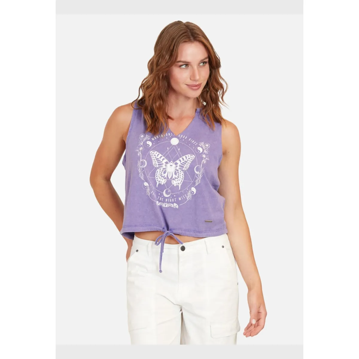 MAUI AND SONS - Polera Butterfly Vibes Mujer Morado 