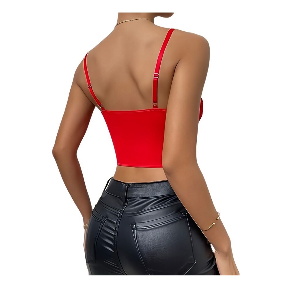 GARSIL - Crop Top Para Mujer Con Tirantes - Polera Encaje