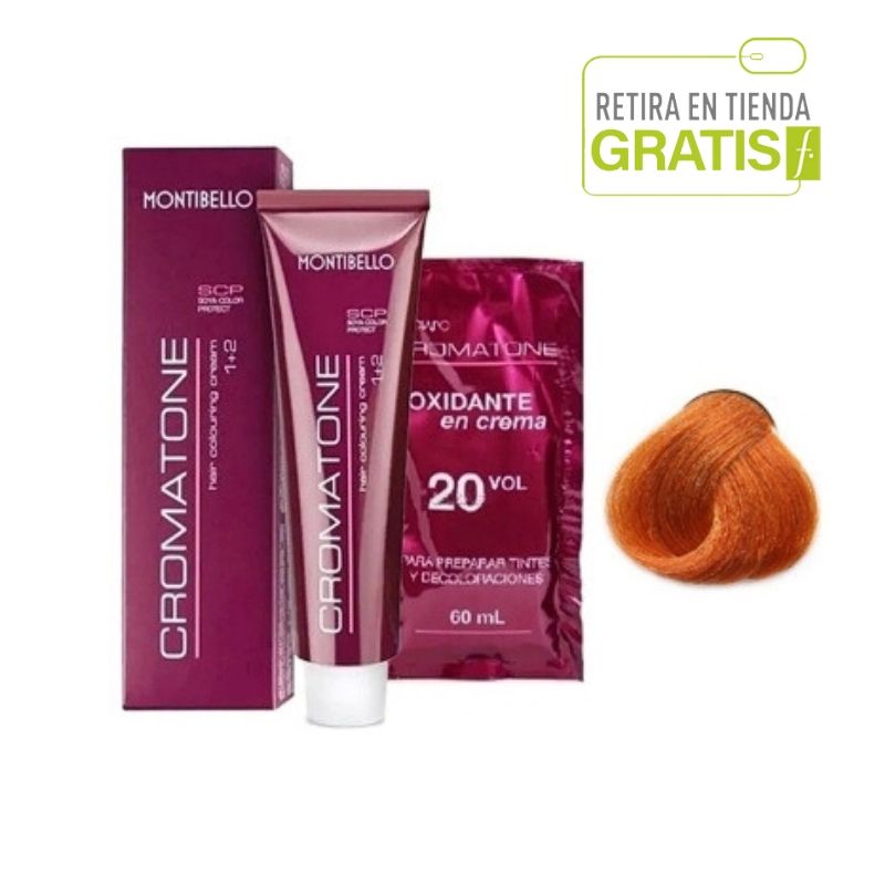 MONTIBELLO - Tintura Cromatone 8.44 Rubio Claro Cobrizo Intenso+  Oxidante