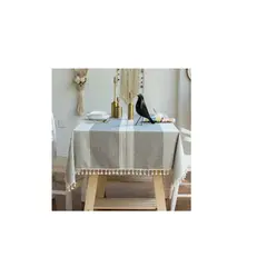 GENERICO - Mantel Rectangular Mantel De La Mesa Borla Algodón 145x220cm