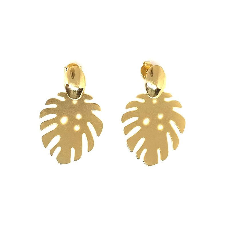 ANDREA COGGIOLA JOYAS - Aros Filodendro Enchapado Oro 18K