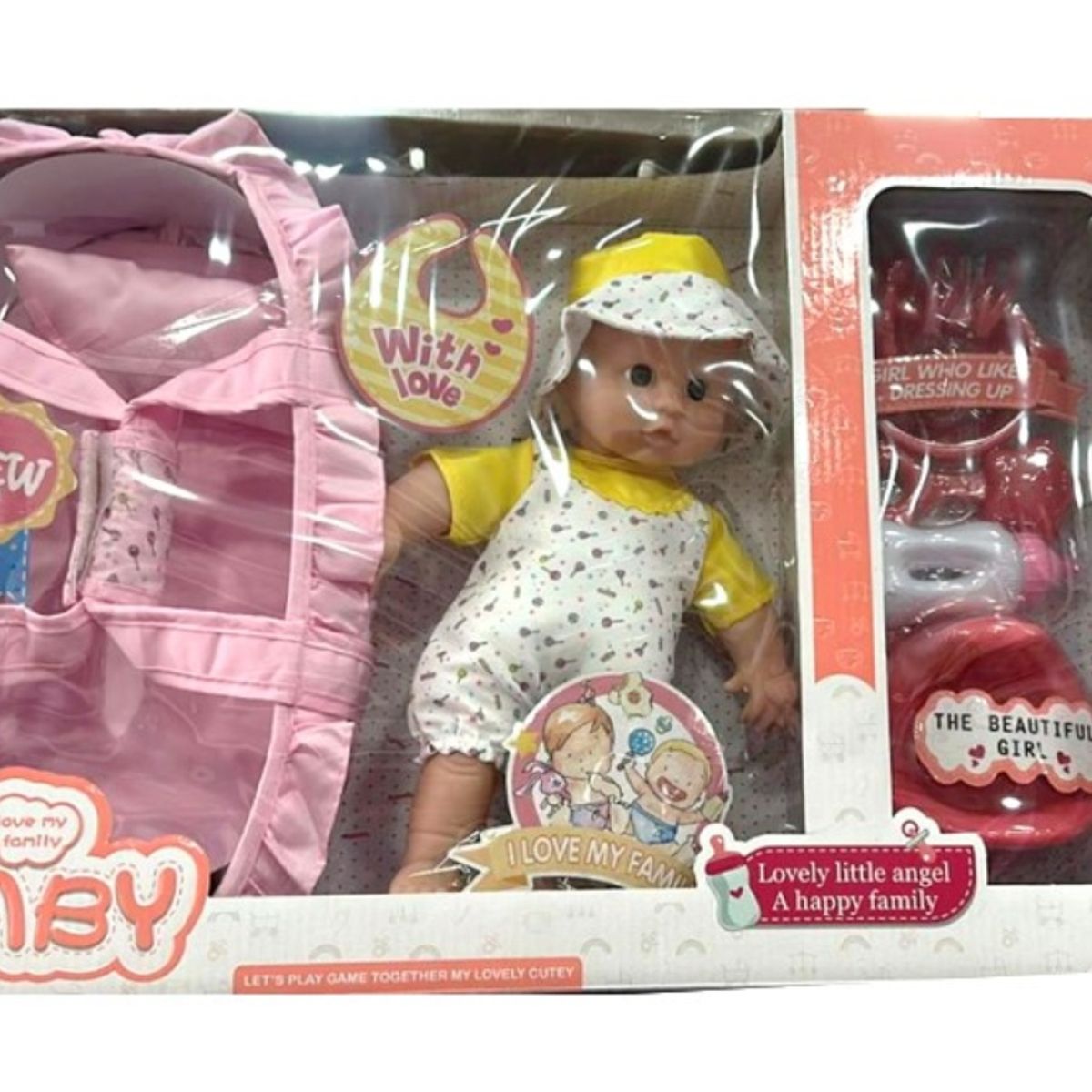 OEM - SET MUÑECO BEBE CON MOISES Y ACCESORIOS