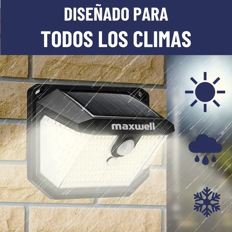 Foco Solar 178 Led Exterior Unitario + Sensor - Negro - Luz Calida