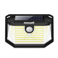 Foco Solar 178 Led Exterior Unitario + Sensor - Negro - Luz Cálida