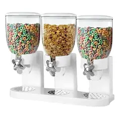 GENERICO - Set De 3 Dispensadores De Cereales, Frutas O Granos Secos Color Blanco