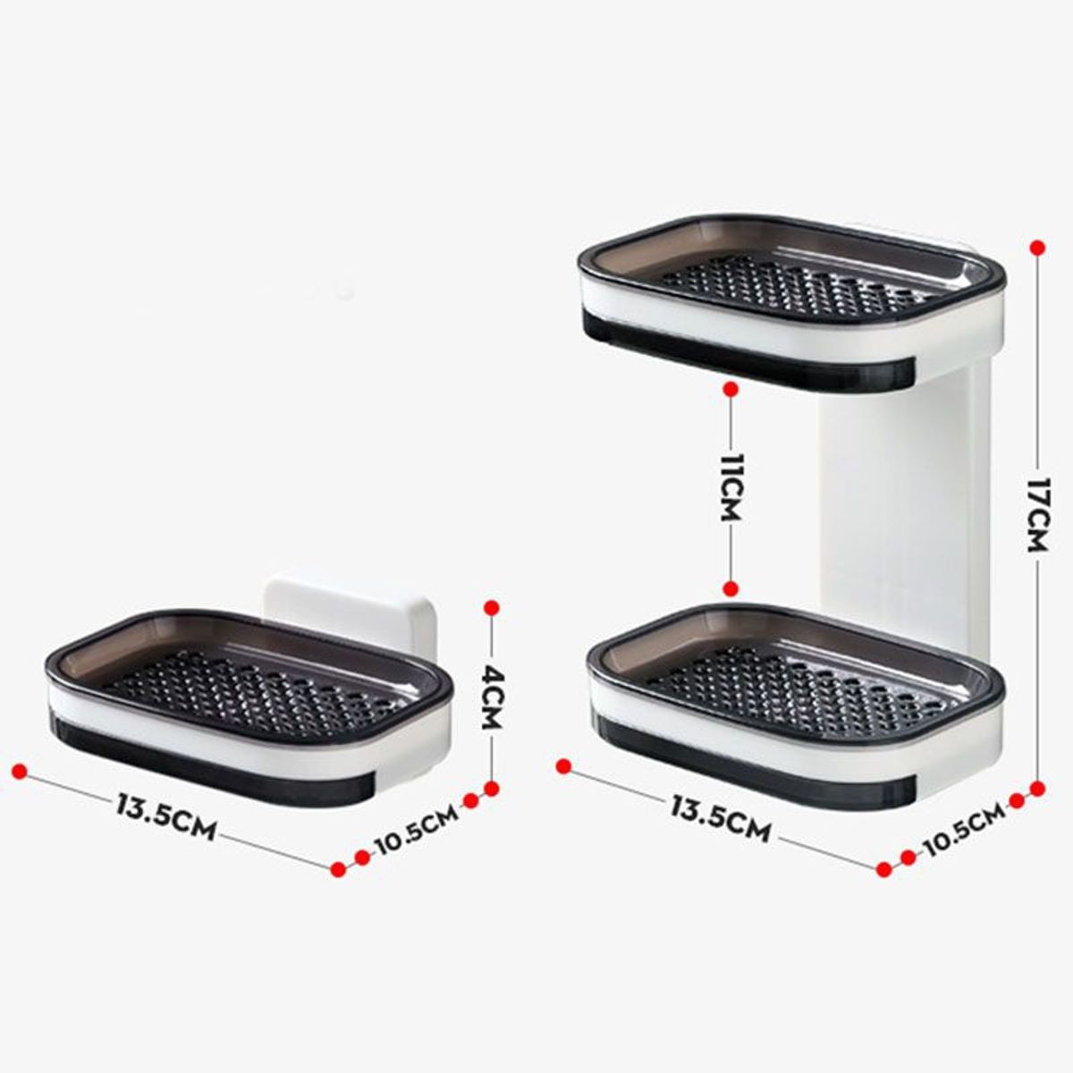 GENERICO - Jabonera Doble Para Baño Ducha