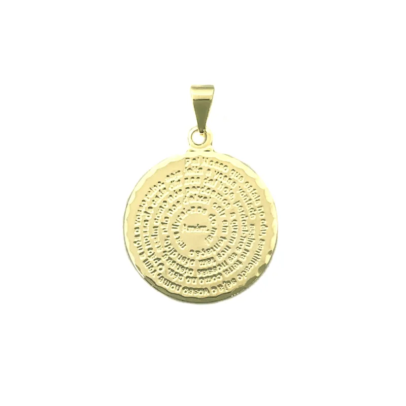ANDREA COGGIOLA JOYAS - Colgante Padre Nuestro Lamina Enchapado Oro 18K