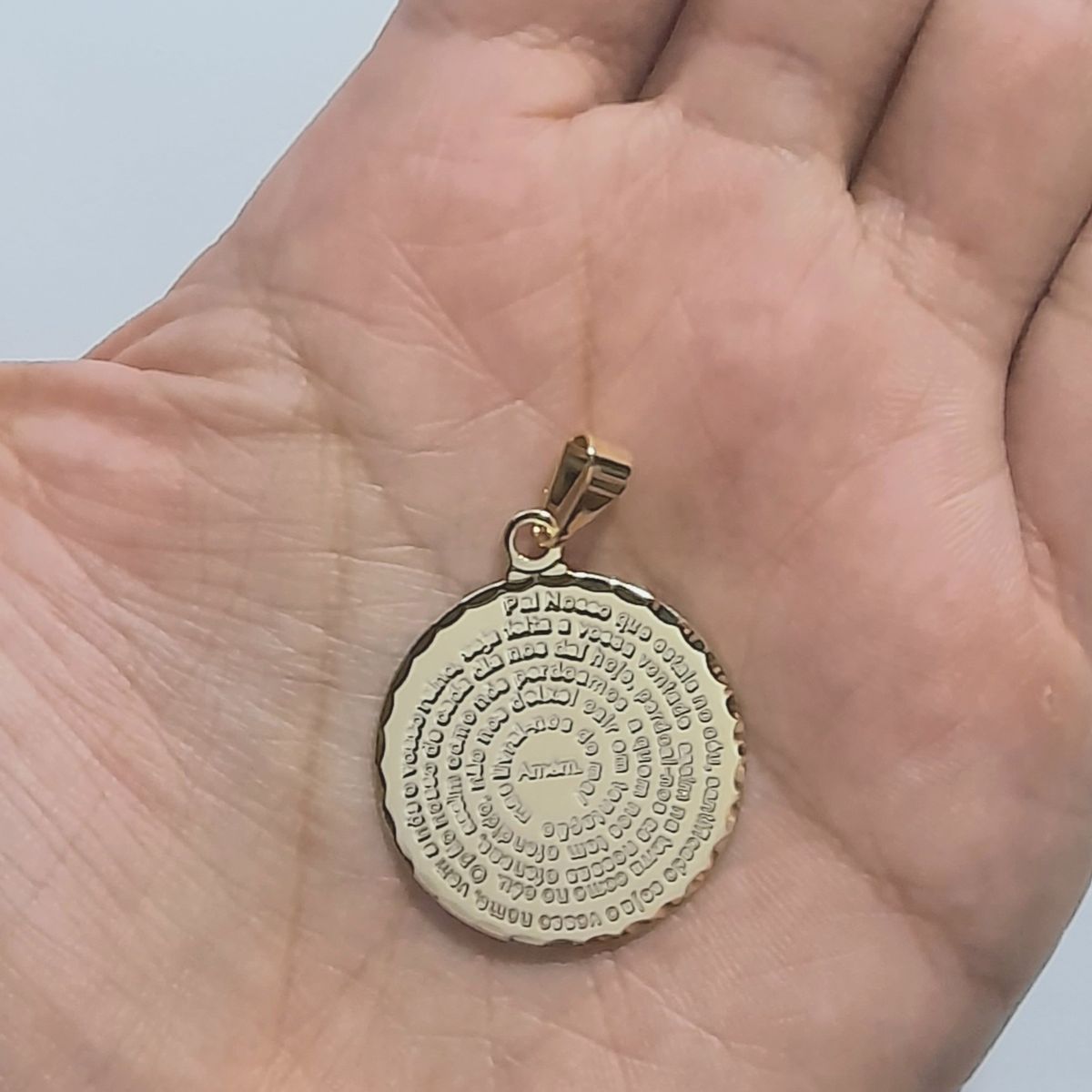 COGGIOLA - Colgante Padre Nuestro Lamina Enchapado Oro 18K