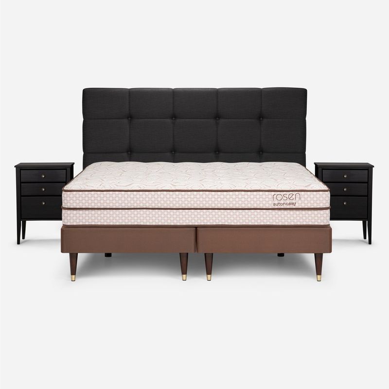 ROSEN - Cama Europea Autonomy Land 2 Plazas + Muebles Issey Grafito