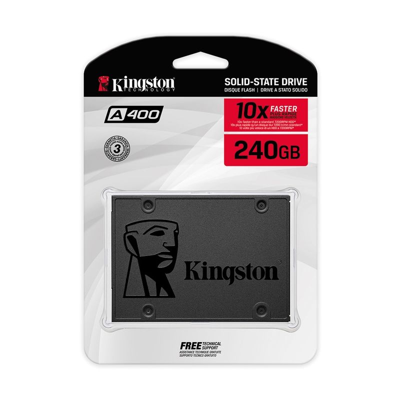 KINGSTON - Disco Duro 240GB SSD A400 Interno 2.5" SATA 3