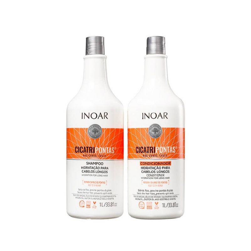INOAR - Pack INOAR Cicatripontas Shampoo  Acondicionador 1L.