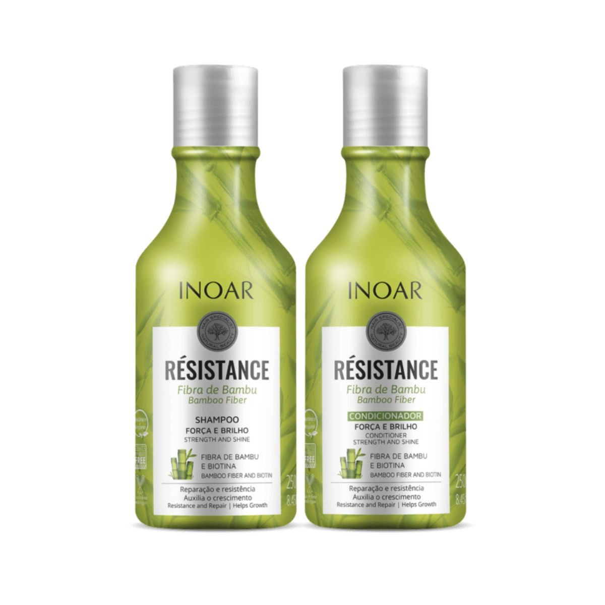 INOAR - Pack INOAR Resistance Fibra de Bambu Shampoo  Acondicionador 250ml.