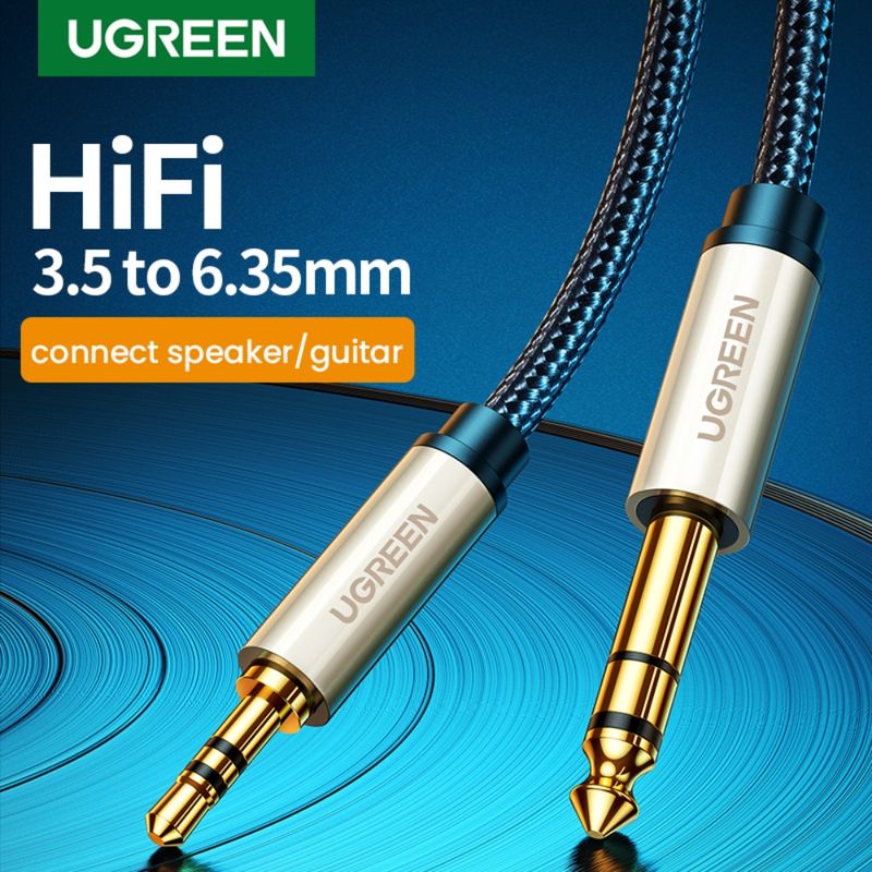 UGREEN - Cable De Audio Jack 3.5mm/Jack 6.3 Estereo M/M 2m Negro Ugreen Av127