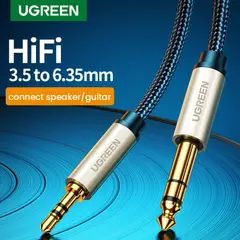 UGREEN - Cable De Audio Jack 3.5mm/Jack 6.3 Estereo M/M 2m Negro Av127