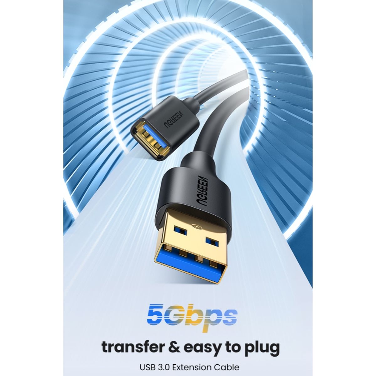 UGREEN - Cable Extension M/H 3.0 Usb-A/Usb-A 2m Negro Ugreen Us129