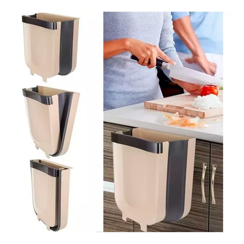 GENERICO - Basurero Plegable Cocina Papelera Puerta Gabinete