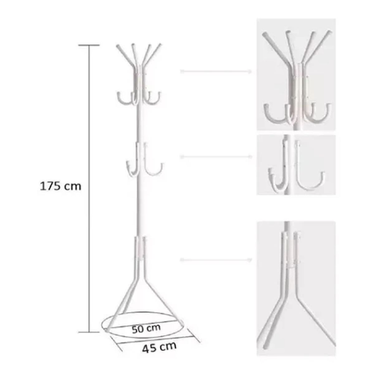 GENERICO - Perchero Metal 12 Ganchos Abrigo NEGRO