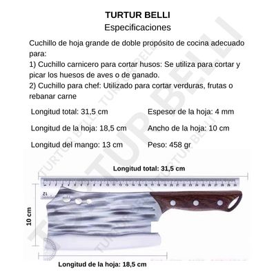 Imagen 2 del producto Hacha De Cocina Para Carnicero Forjada A Mano