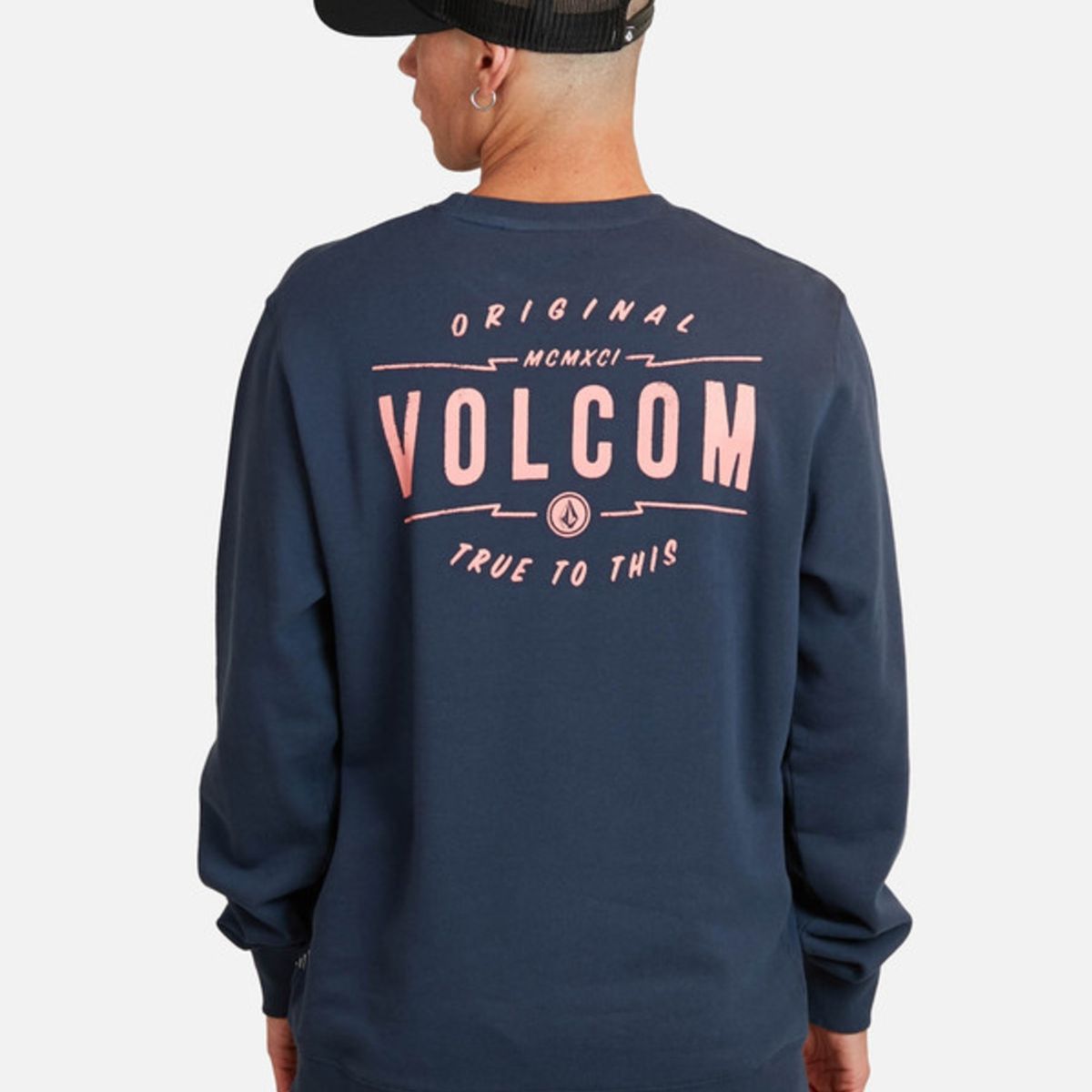 VOLCOM - Poleron Crew True To This  Azul marino Hombre.
