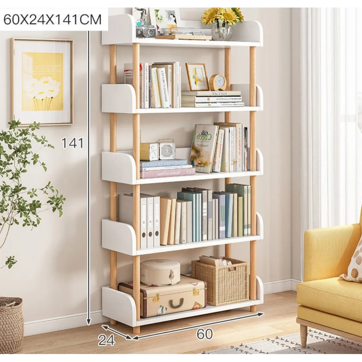 HOMER DESIGN - Librero biblioteca repisa para Living estante SJ002147-W