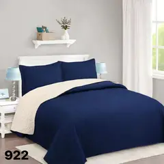 GENERICO - Cubrecama Sherpa 2 Plazas - Azul Marino M922