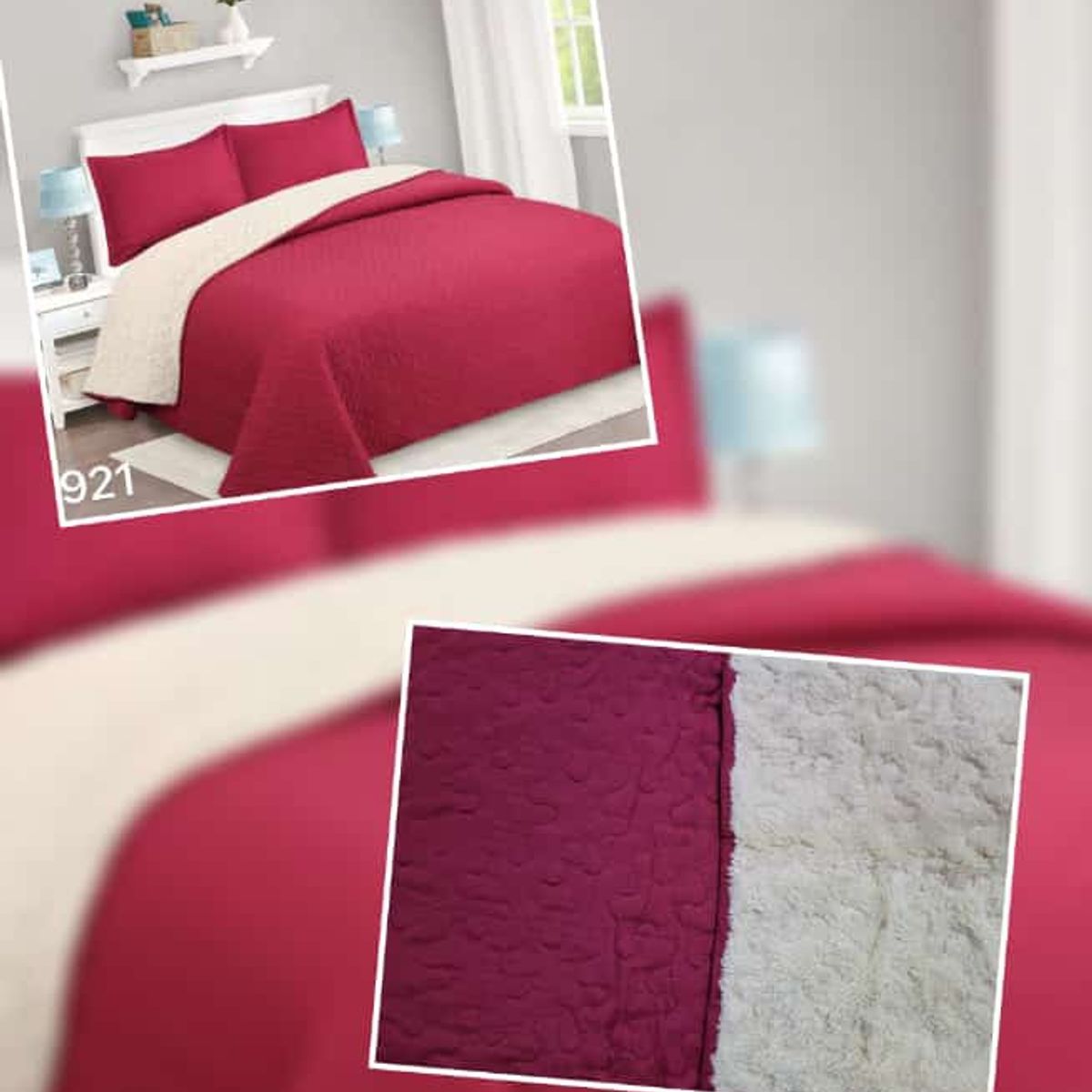 GENERICO - Cubrecama Sherpa 2 Plazas - Rojo M921