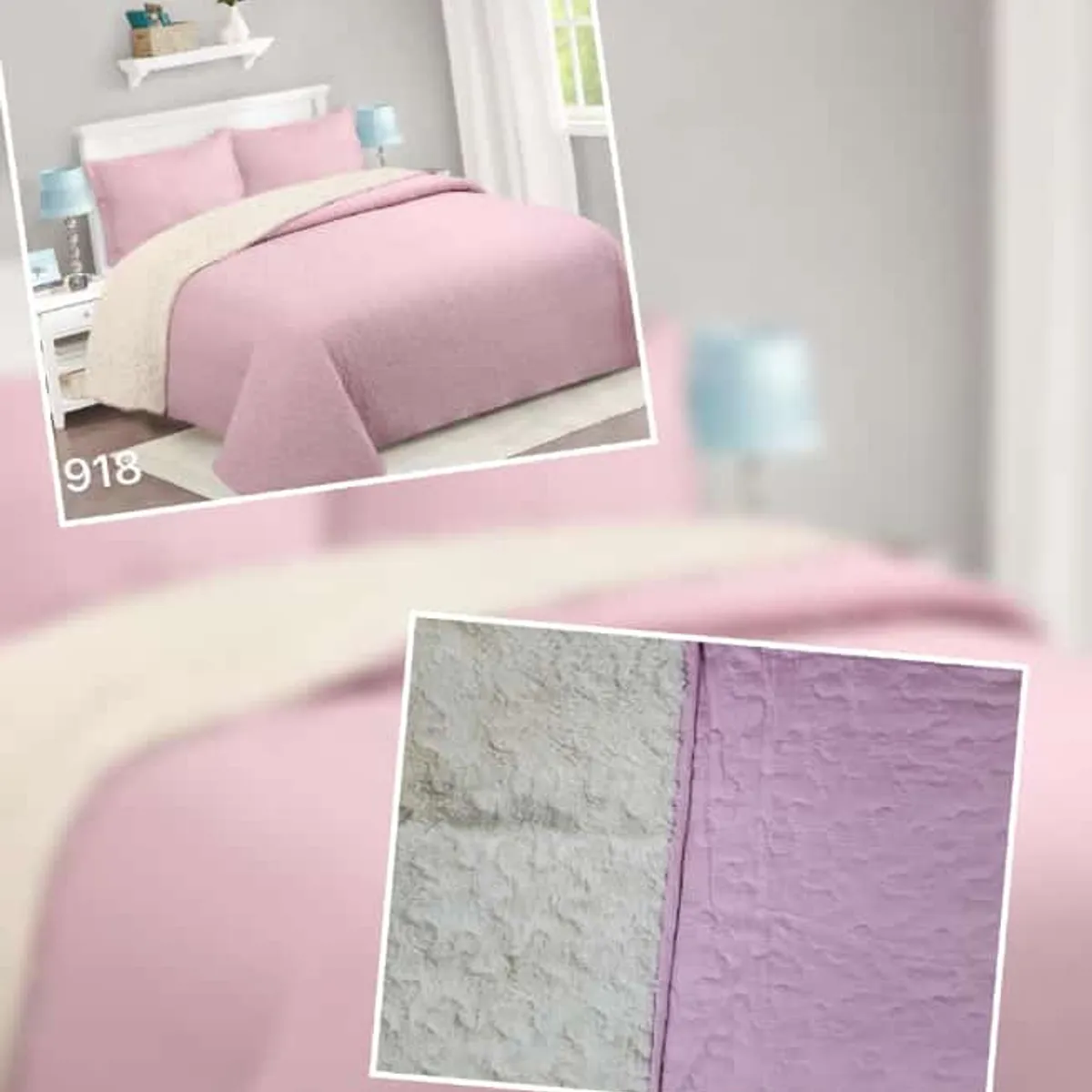 GENERICO - Cubrecama Sherpa 2 Plazas - Palo Rosa M918