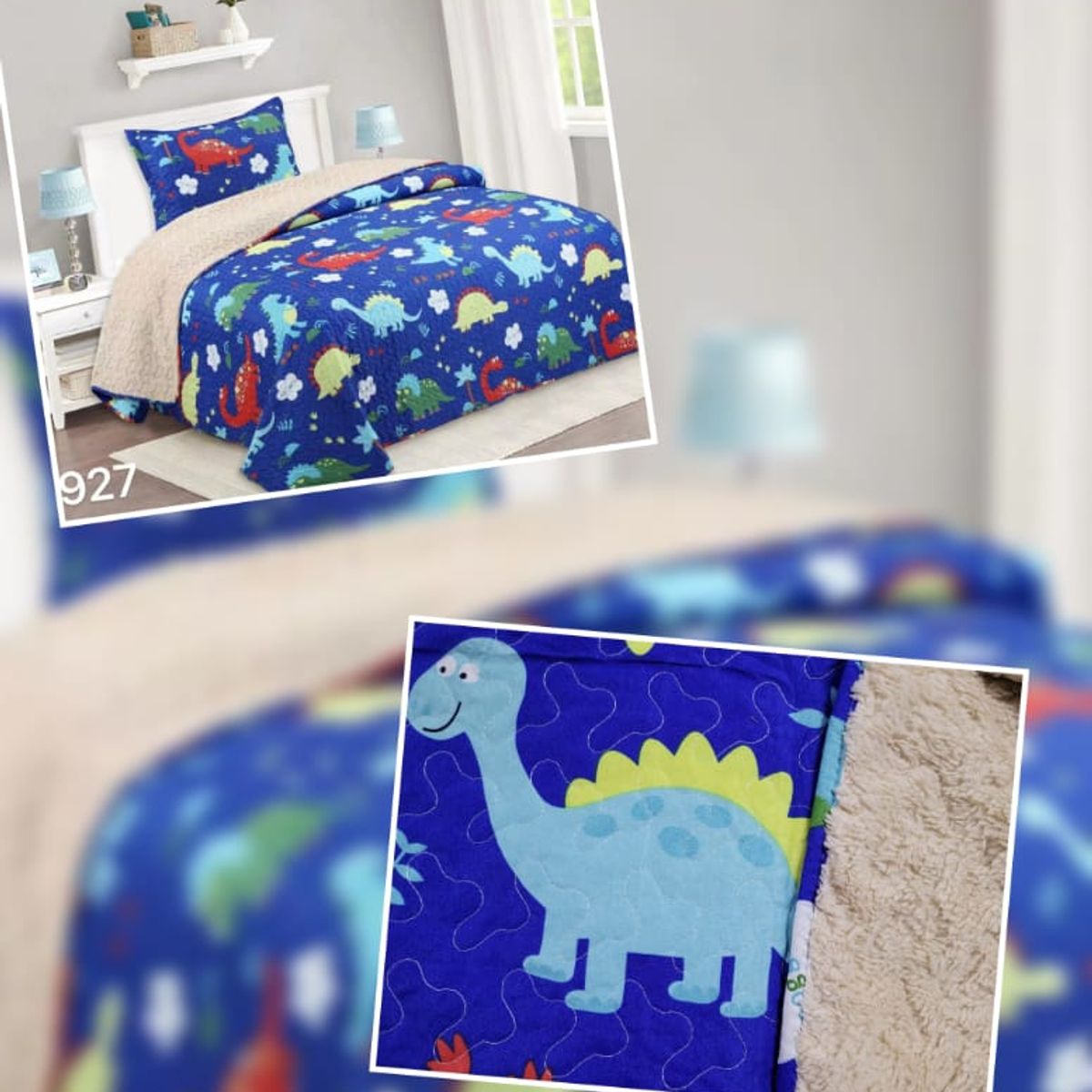 GENERICO - Cubrecama Sherpa 1.5 Plazas - Mundo Dinosaurios M927